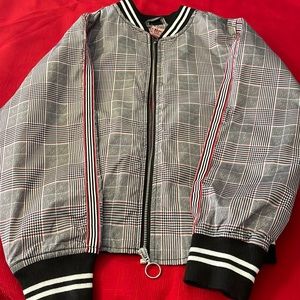 Girls Urban Republic jacket, sizeM, black, white and red plaid